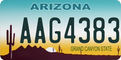 AZ license plate AAG4383