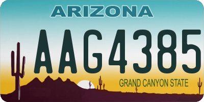 AZ license plate AAG4385