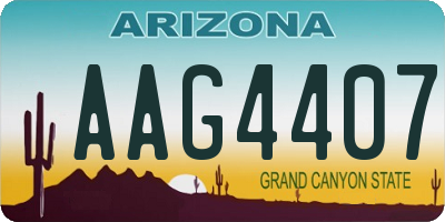 AZ license plate AAG4407