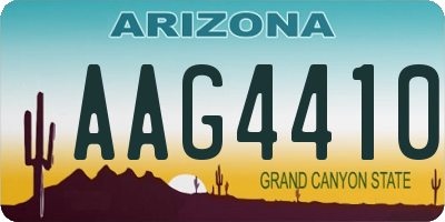 AZ license plate AAG4410