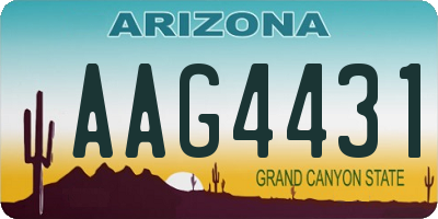 AZ license plate AAG4431