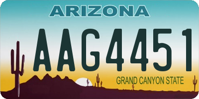 AZ license plate AAG4451