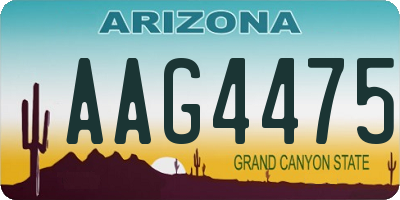 AZ license plate AAG4475