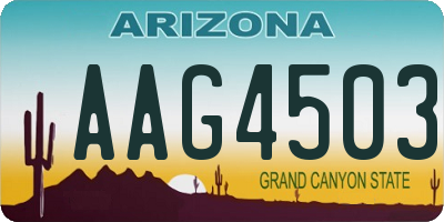 AZ license plate AAG4503