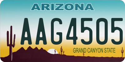 AZ license plate AAG4505