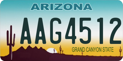 AZ license plate AAG4512
