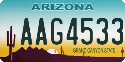 AZ license plate AAG4533