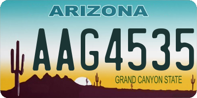 AZ license plate AAG4535