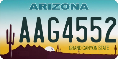 AZ license plate AAG4552