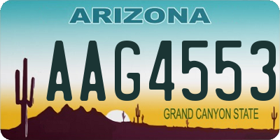 AZ license plate AAG4553