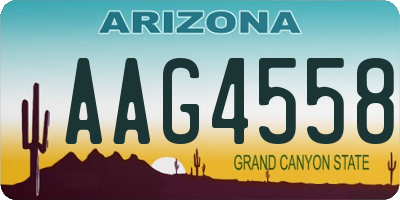 AZ license plate AAG4558