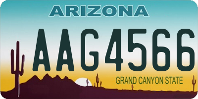 AZ license plate AAG4566