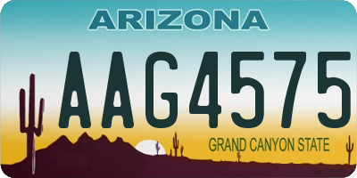 AZ license plate AAG4575