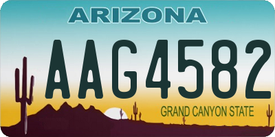 AZ license plate AAG4582