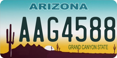 AZ license plate AAG4588