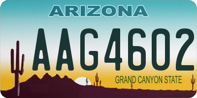 AZ license plate AAG4602