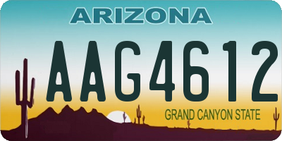 AZ license plate AAG4612