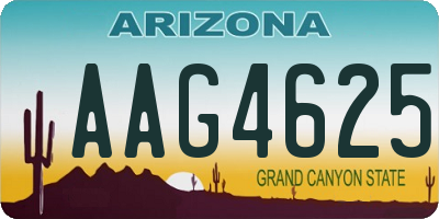 AZ license plate AAG4625