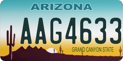 AZ license plate AAG4633