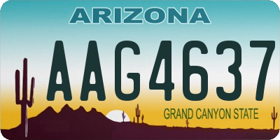 AZ license plate AAG4637