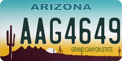 AZ license plate AAG4649