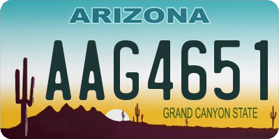 AZ license plate AAG4651