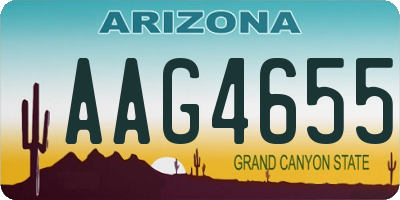 AZ license plate AAG4655