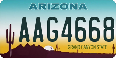 AZ license plate AAG4668