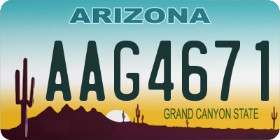 AZ license plate AAG4671