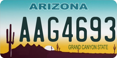 AZ license plate AAG4693