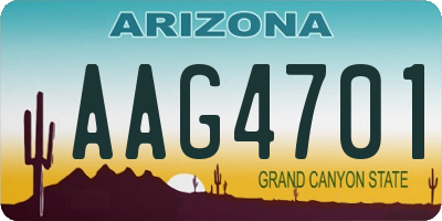 AZ license plate AAG4701