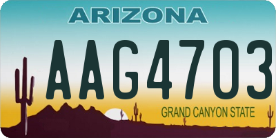 AZ license plate AAG4703