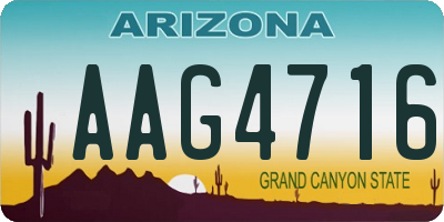 AZ license plate AAG4716