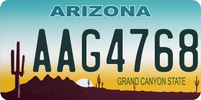 AZ license plate AAG4768