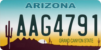 AZ license plate AAG4791