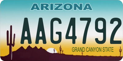 AZ license plate AAG4792
