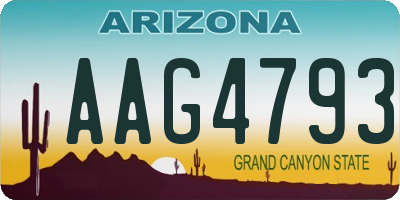 AZ license plate AAG4793