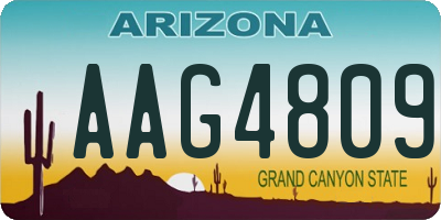 AZ license plate AAG4809