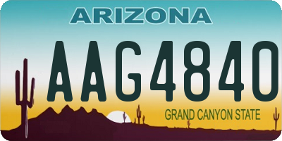 AZ license plate AAG4840