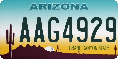AZ license plate AAG4929