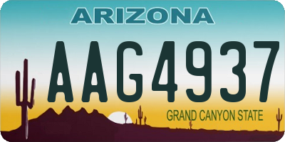 AZ license plate AAG4937