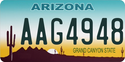 AZ license plate AAG4948