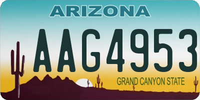 AZ license plate AAG4953