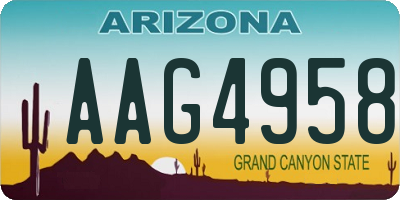 AZ license plate AAG4958