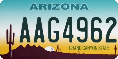 AZ license plate AAG4962