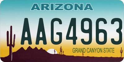 AZ license plate AAG4963