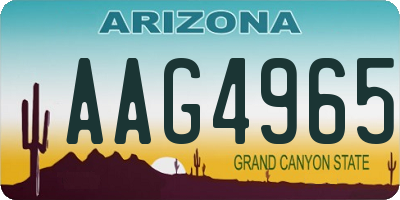 AZ license plate AAG4965