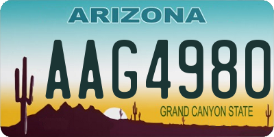 AZ license plate AAG4980