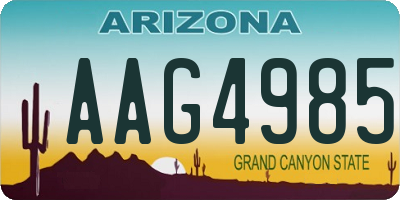 AZ license plate AAG4985