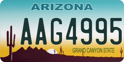 AZ license plate AAG4995